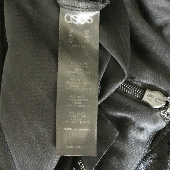 ASOS Curve Black Lace Tank Dress Plus Size 16 - Picture 6 of 6